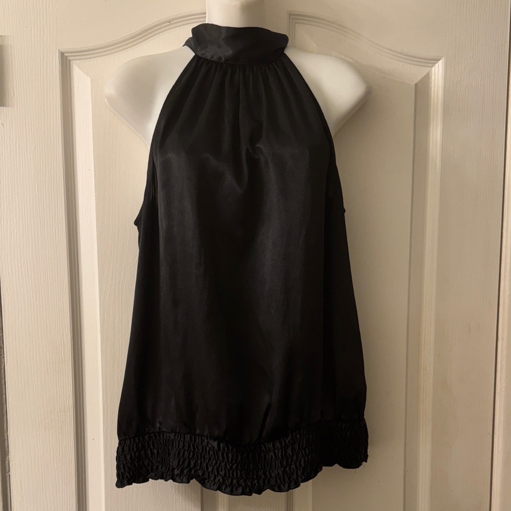 Forever 21 Black satin Halter Blouse size large